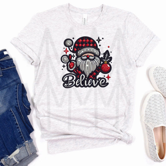 Believe Santa Checkered (Dtf Transfer) Transfer