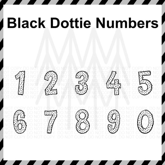 Black Dottie - Numbers Customizable (Dtf Transfer) Transfer