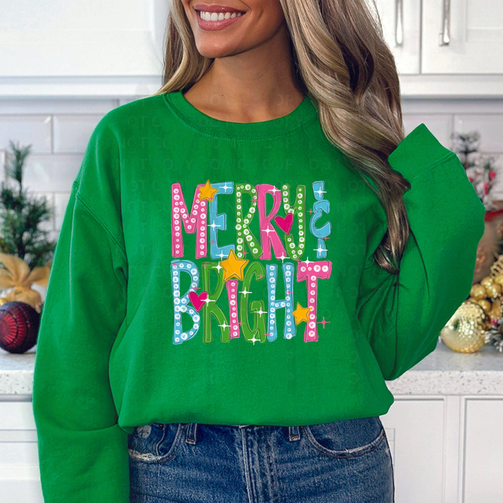 Colorful Merry And Bright (Dtf Transfer) Transfer