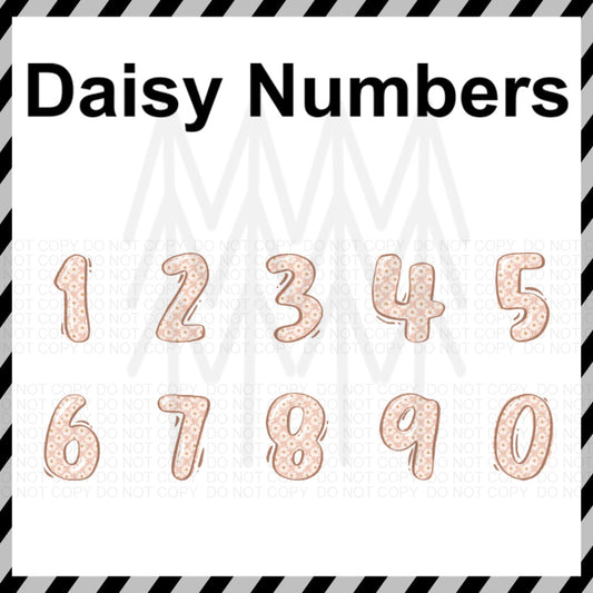 Daisy Numbers - Customizable (Dtf Transfer) Transfer