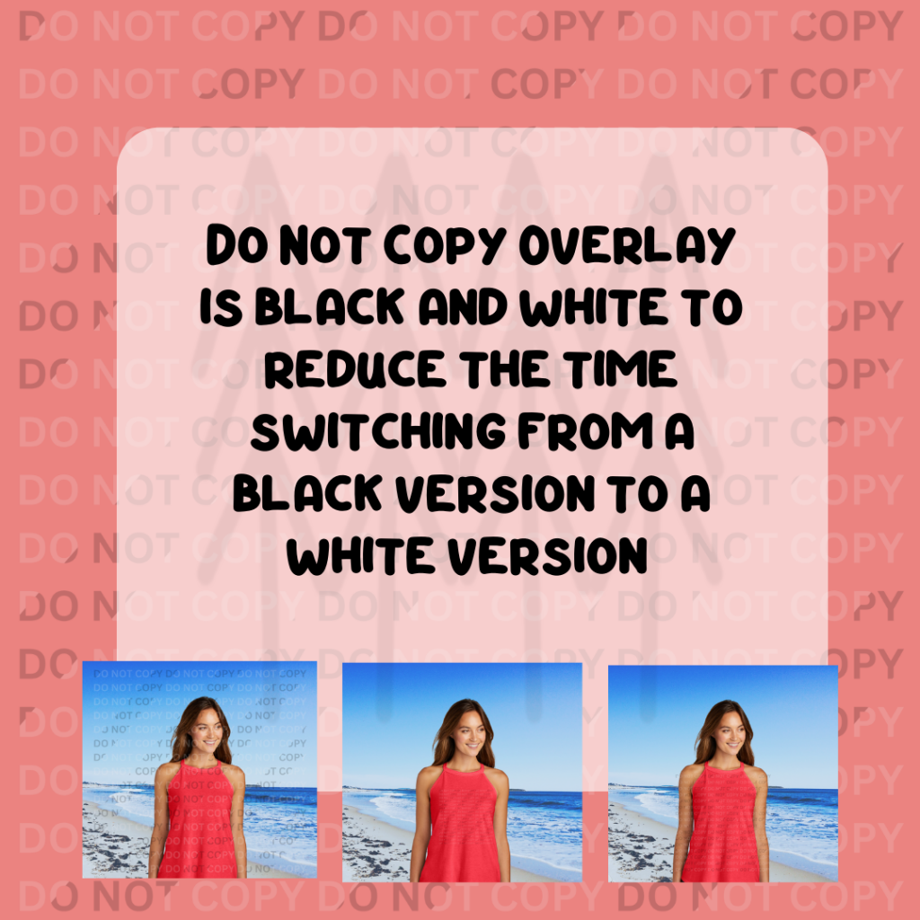 Do Not Copy Overlay - White And Black Diagonal Digital Download