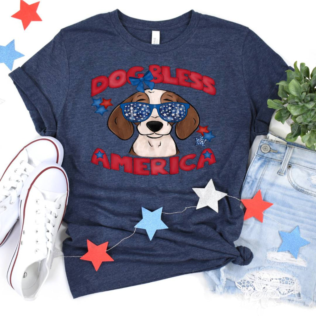 Dog Bless America Beagle (Dtf Transfer) Transfer