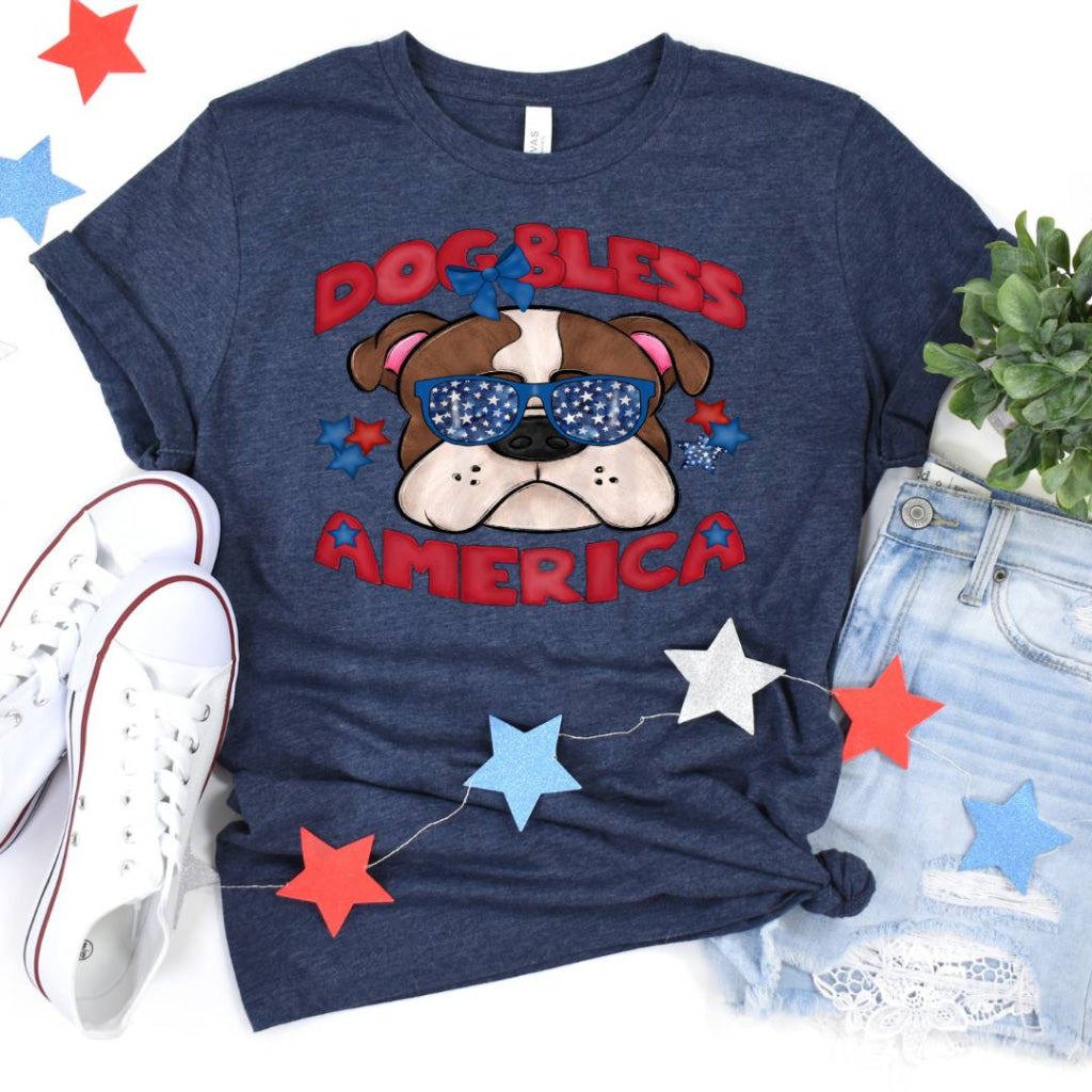 Dog Bless America Bulldog (Dtf Transfer) Transfer