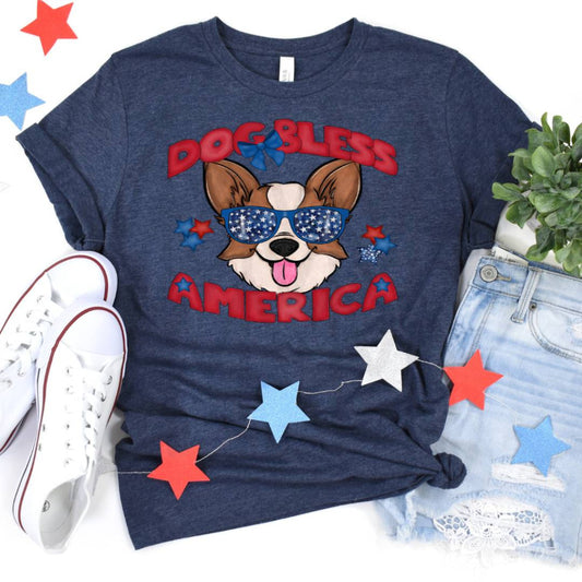 Dog Bless America Corgi (Dtf Transfer) Transfer