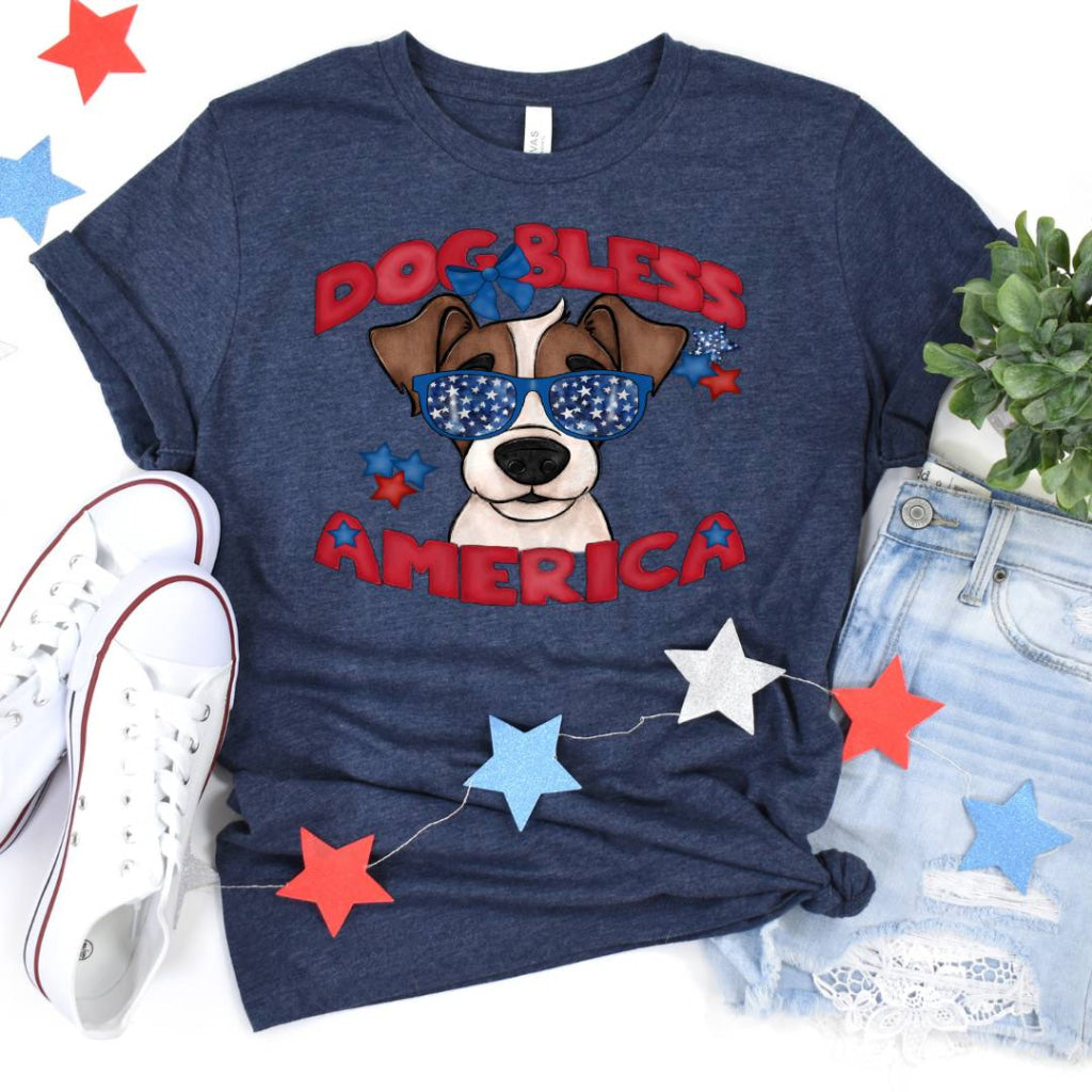 Dog Bless America Jack Russell (Dtf Transfer) Transfer