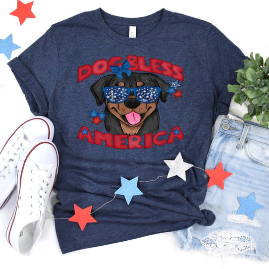 Dog Bless America Rottweiler (Dtf Transfer) Transfer