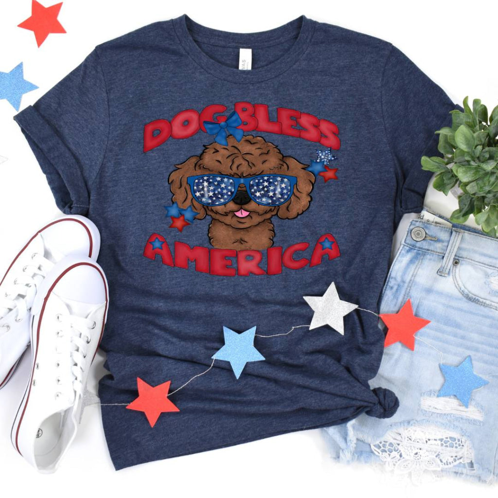 Dog Bless America Toy Poodle (Dtf Transfer) Transfer