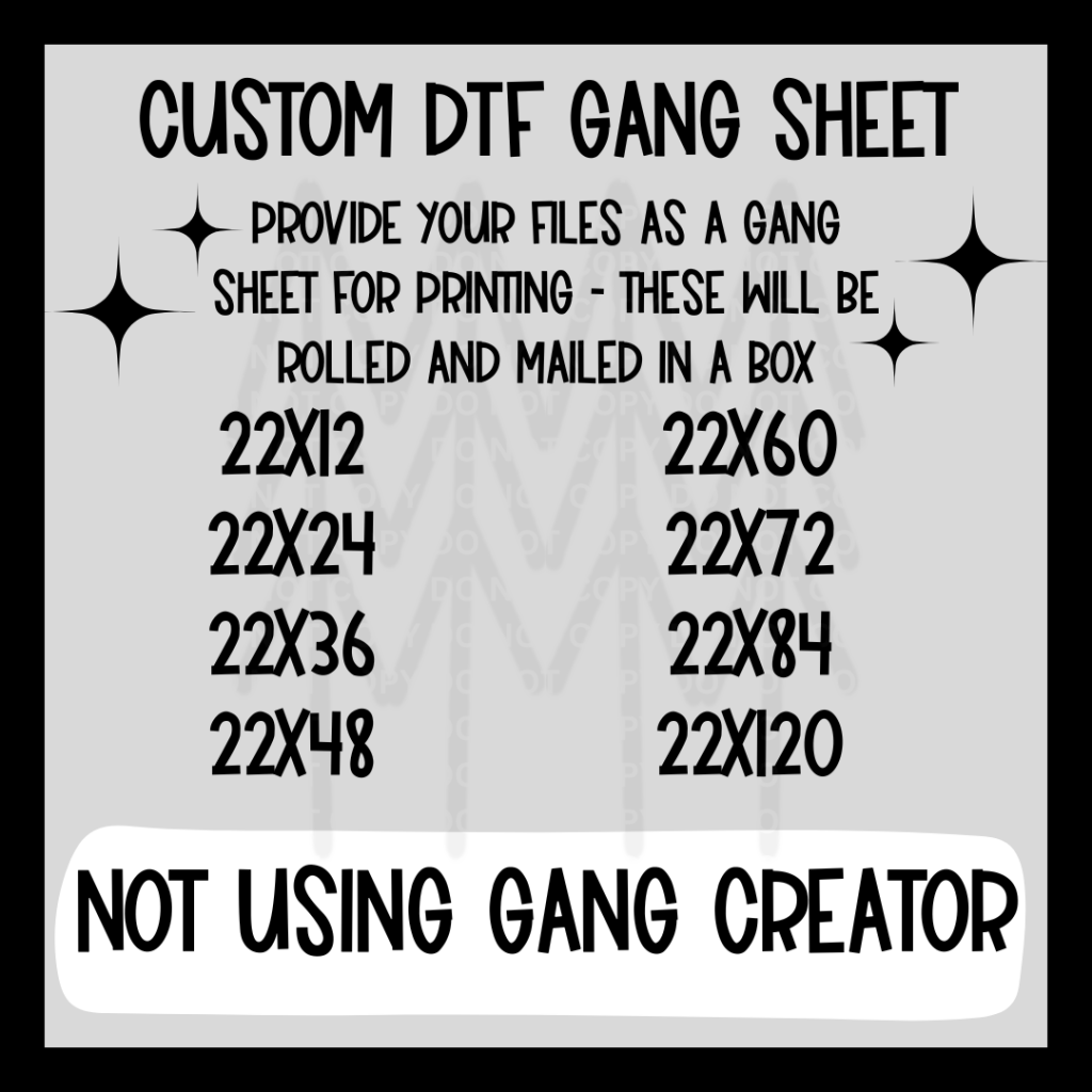 Dtf Gang Sheet Transfers (Ready To Print Without Creator) Transfer