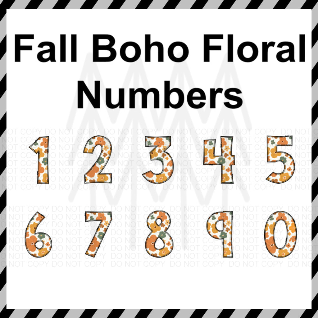 Fall Boho Alphabets - Mixed Custom Word (Dtf Transfer) Transfer