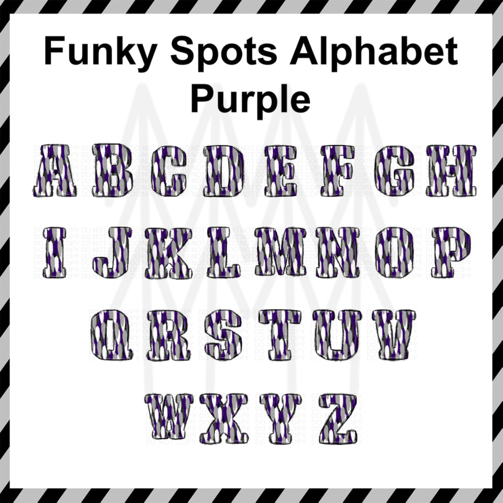 Funky Spots - Purple Custom Word (Dtf Transfer) Transfer