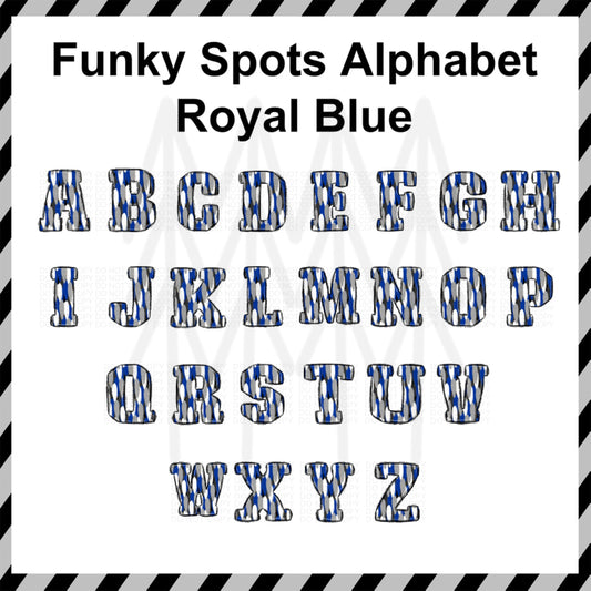 Funky Spots - Royal Blue Custom Word (Dtf Transfer) Transfer