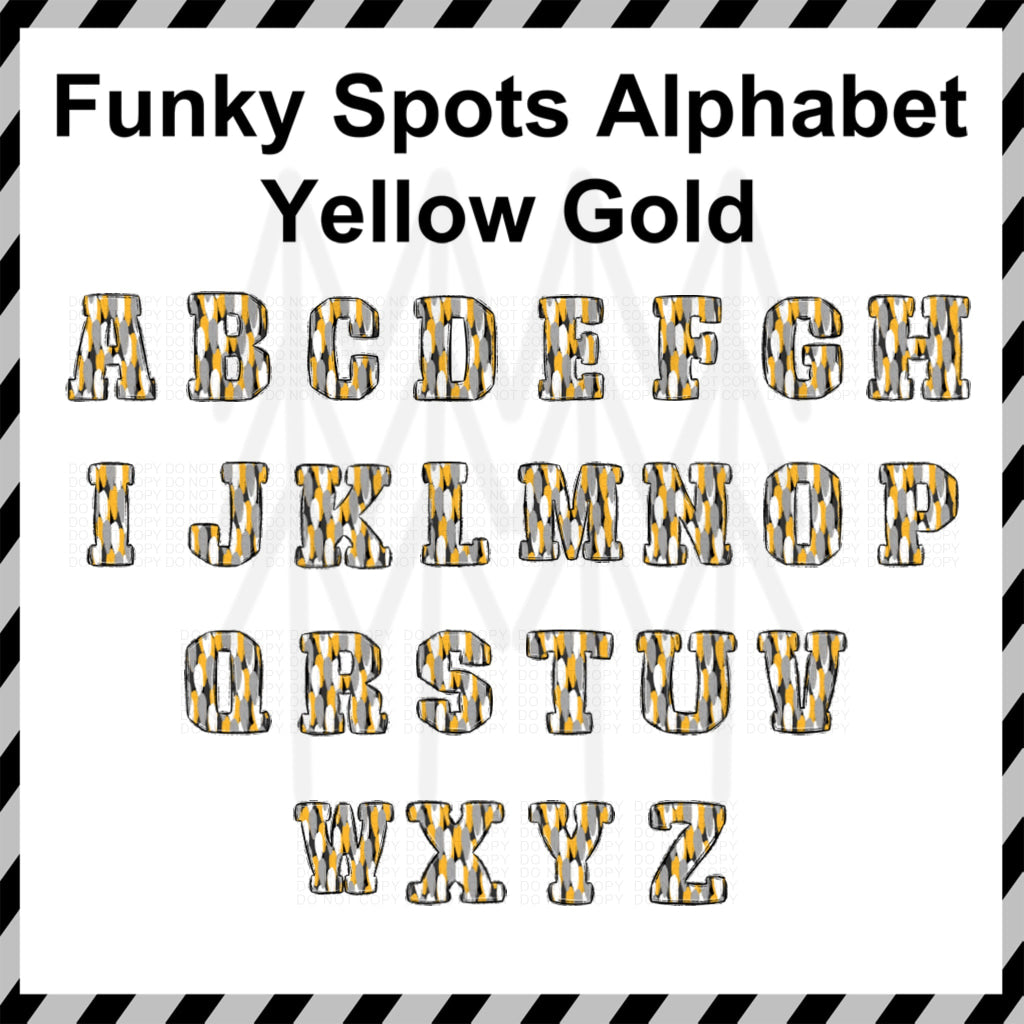 Funky Spots - Yellow Gold Custom Word (Dtf Transfer) Transfer