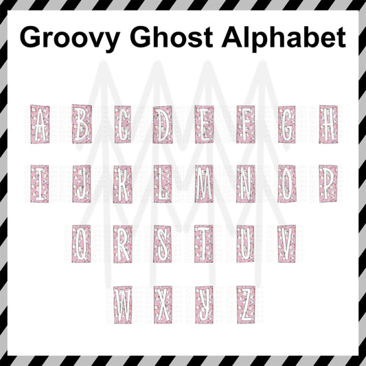 Groovy Ghost Alphabet - Custom Word (Dtf Transfer) Transfer