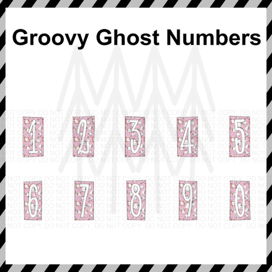 Groovy Ghost Numbers - Custom Word (Dtf Transfer) Transfer