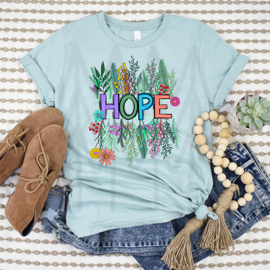 Hope Floral Split Words (Dtf Transfer) Transfer