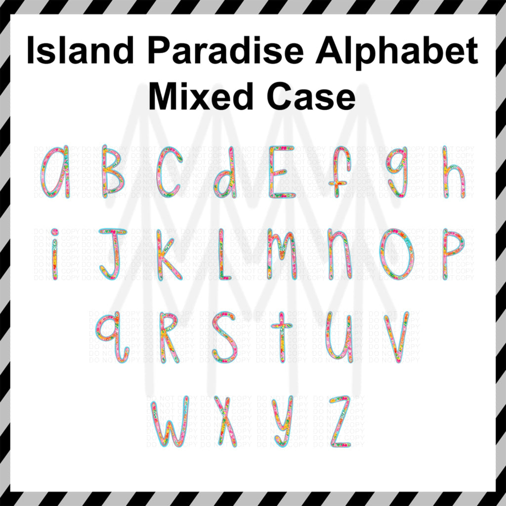 Island Paradise Alphabet - Mixed Case Custom Word (Dtf Transfer) Transfer