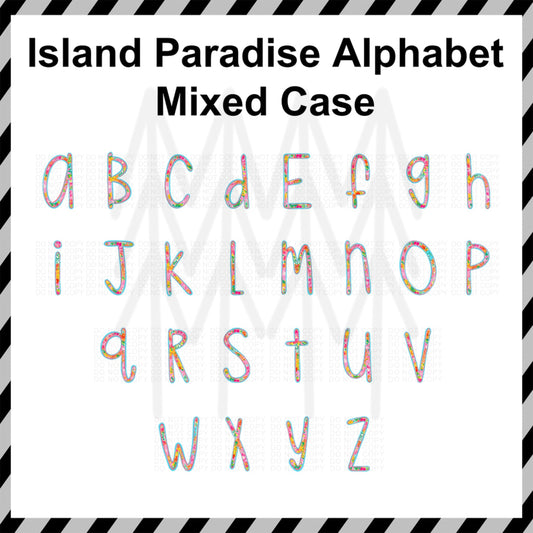 Island Paradise Alphabet - Mixed Case Custom Word (Dtf Transfer) Transfer