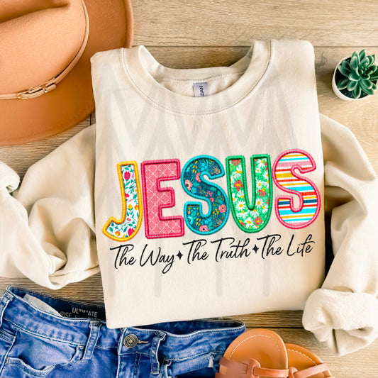 Jesus - The Way Truth Life (Dtf Transfer) Transfer