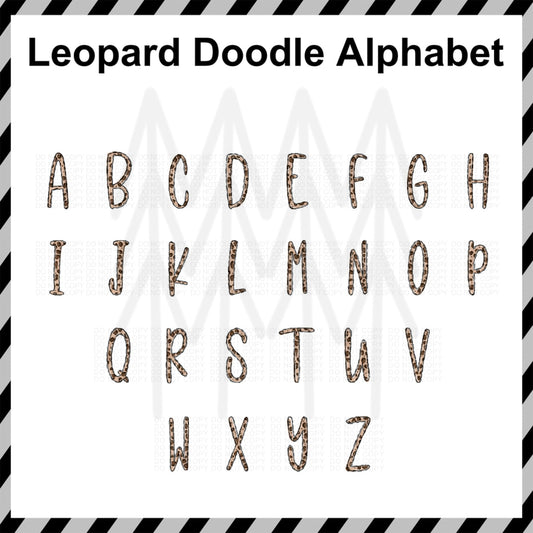 Leopard Doodle Alphabet - Custom Word (Dtf Transfer) Transfer