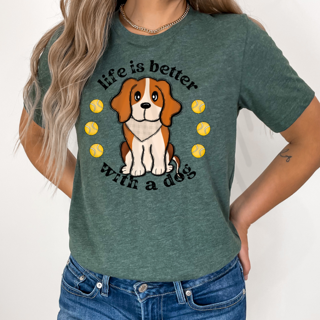 Life Is Better With A Dog Beagle (Dtf Transfer) Transfer