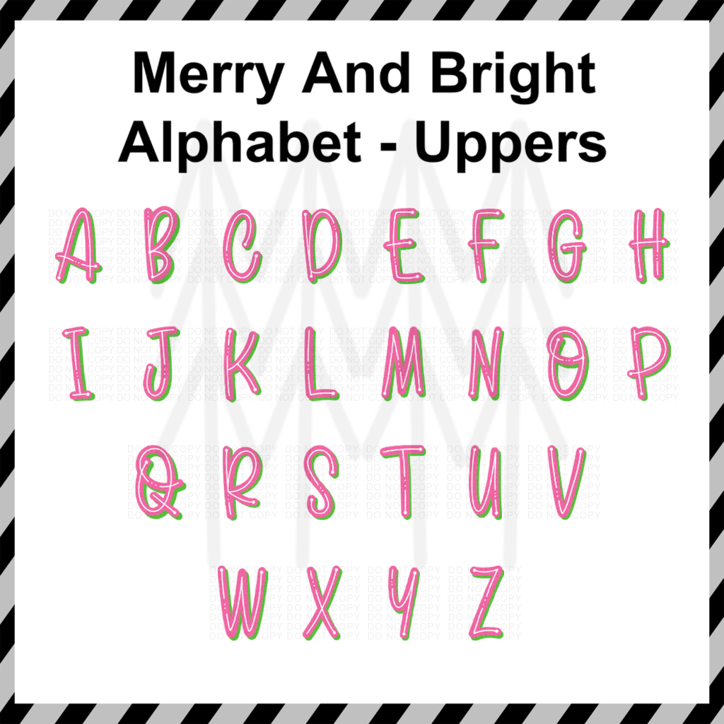 Merry & Bright - Alphabet Custom Word (Dtf Transfer) Transfer