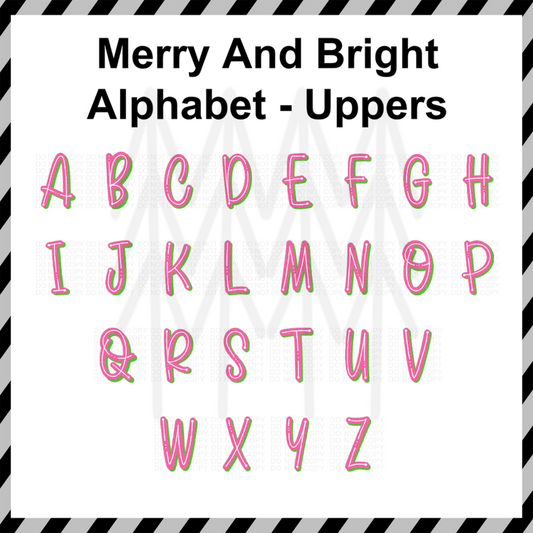 Merry & Bright - Alphabet Custom Word (Dtf Transfer) Transfer