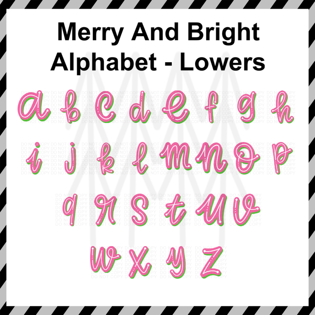 Merry & Bright - Alphabet Custom Word (Dtf Transfer) Transfer