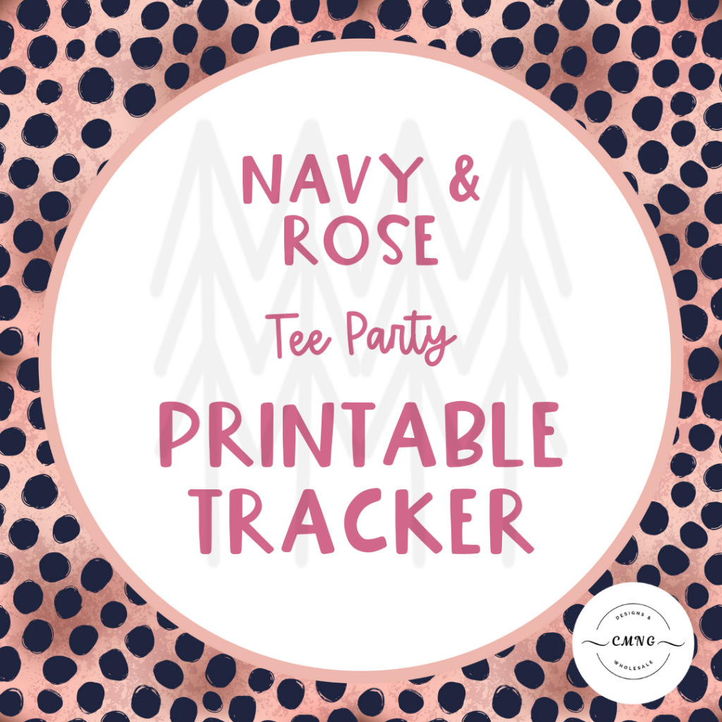 Navy And Rose Tee Party Tracking - Printable Digital Download