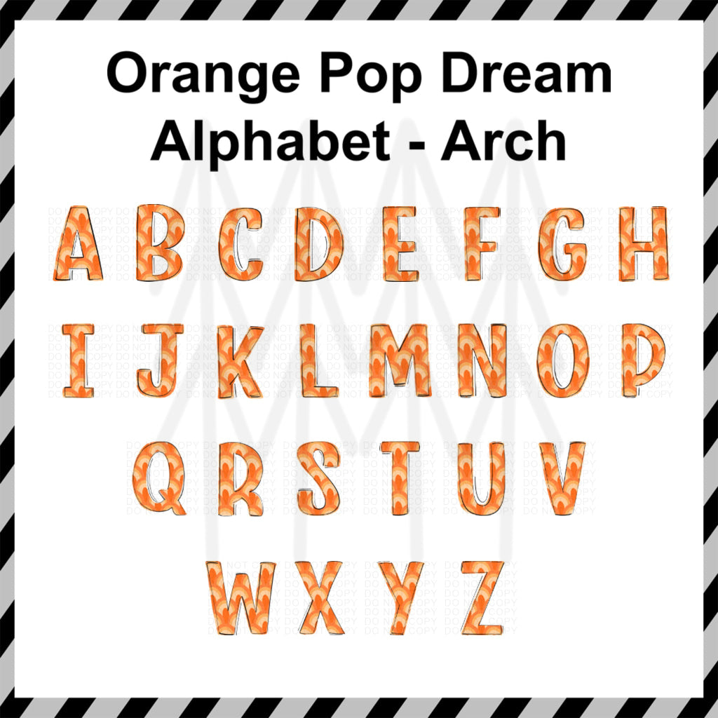 Orange Pop Dream Arch - Custom Word (Dtf Transfer) Transfer