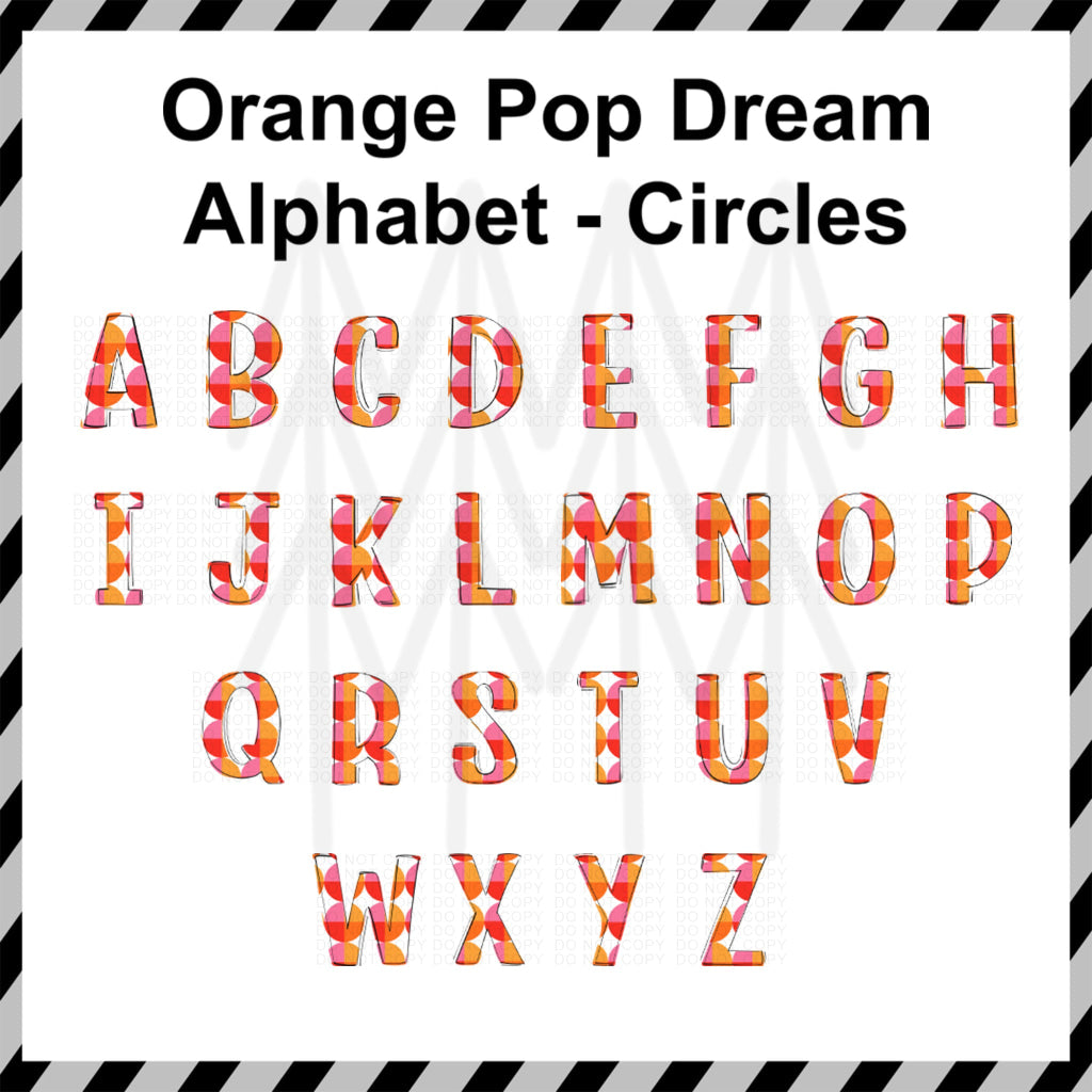 Orange Pop Dream Circles - Custom Word (Dtf Transfer) Transfer