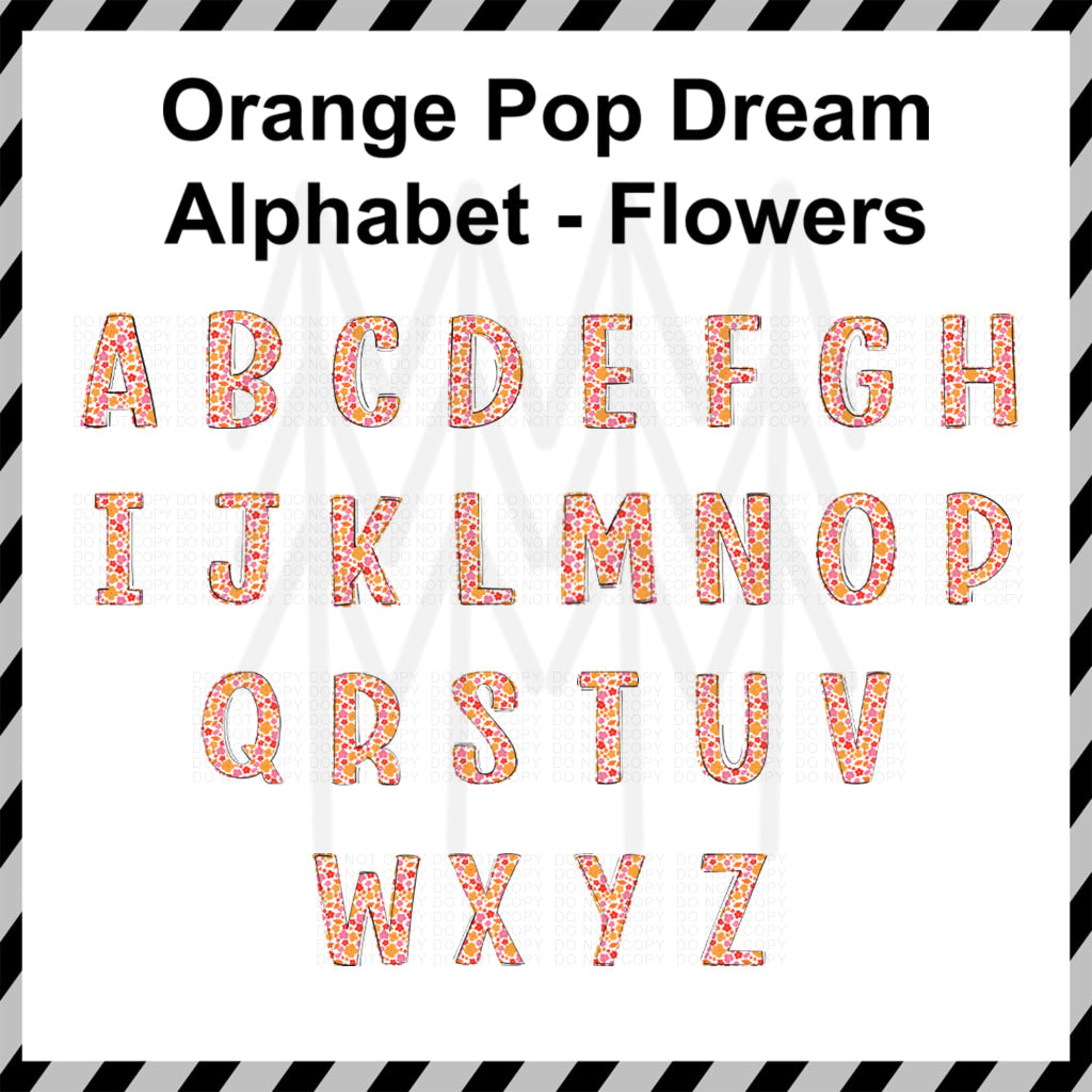 Orange Pop Dream Flowers - Custom Word (Dtf Transfer) Transfer