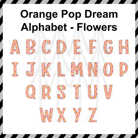 Orange Pop Dream Flowers - Custom Word (Dtf Transfer) Transfer