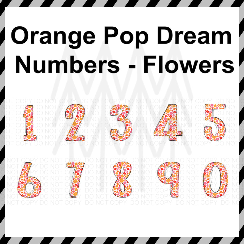 Orange Pop Dream Flowers - Custom Word (Dtf Transfer) Transfer