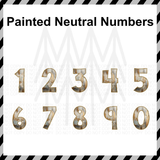 Painted Neutral - Numbers Customizable (Dtf Transfer) Transfer