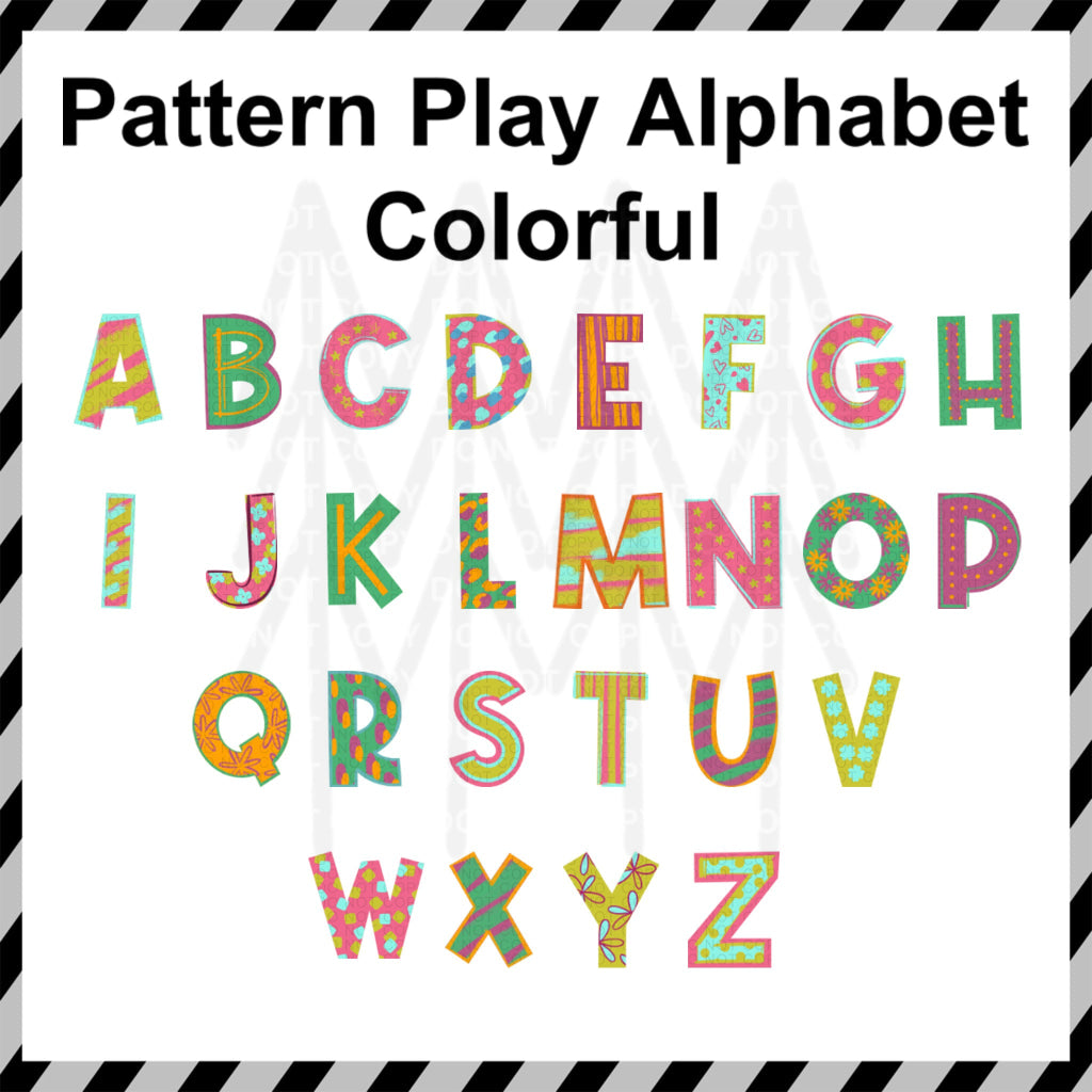 Pattern Play - Colorful Custom Word (Dtf Transfer) Transfer