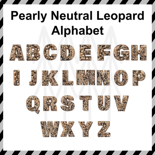 Pearly Neutral Leopard Alphabet - Custom Word (Dtf Transfer) Transfer