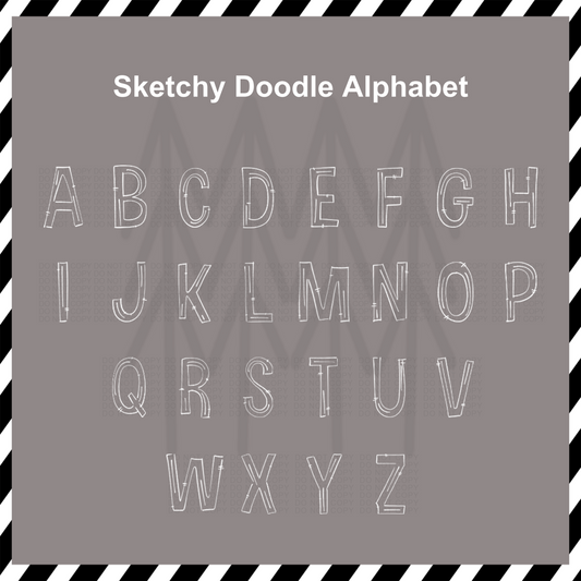 Sketchy Doodle - Alphabet Custom Word (Dtf Transfer) Transfer