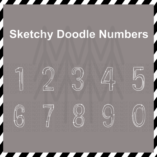 Sketchy Doodle - Numbers Customizable (Dtf Transfer) Transfer