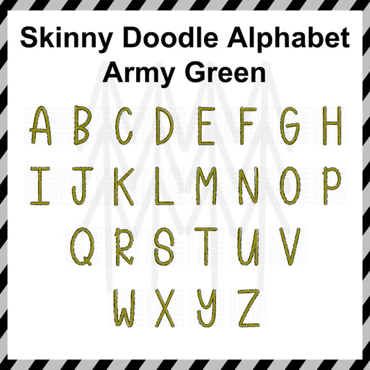 Skinny Doodle - Army Green Custom Word (Dtf Transfer) Transfer