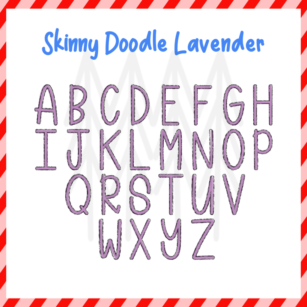 Skinny Doodle Lavendar Alphabet - Custom Word Dtf Transfers Transfer