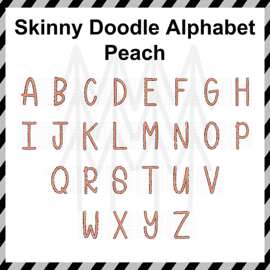 Skinny Doodle - Peach Custom Word (Dtf Transfer) Transfer