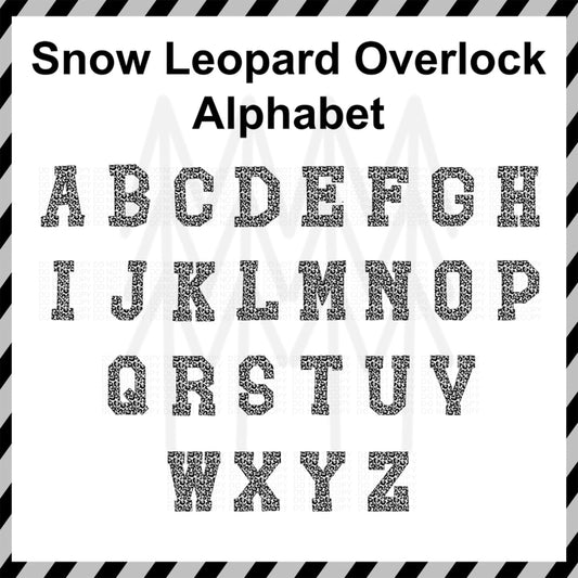 Snow Leopard Overlock Alphabet - Custom Word (Dtf Transfer) Transfer