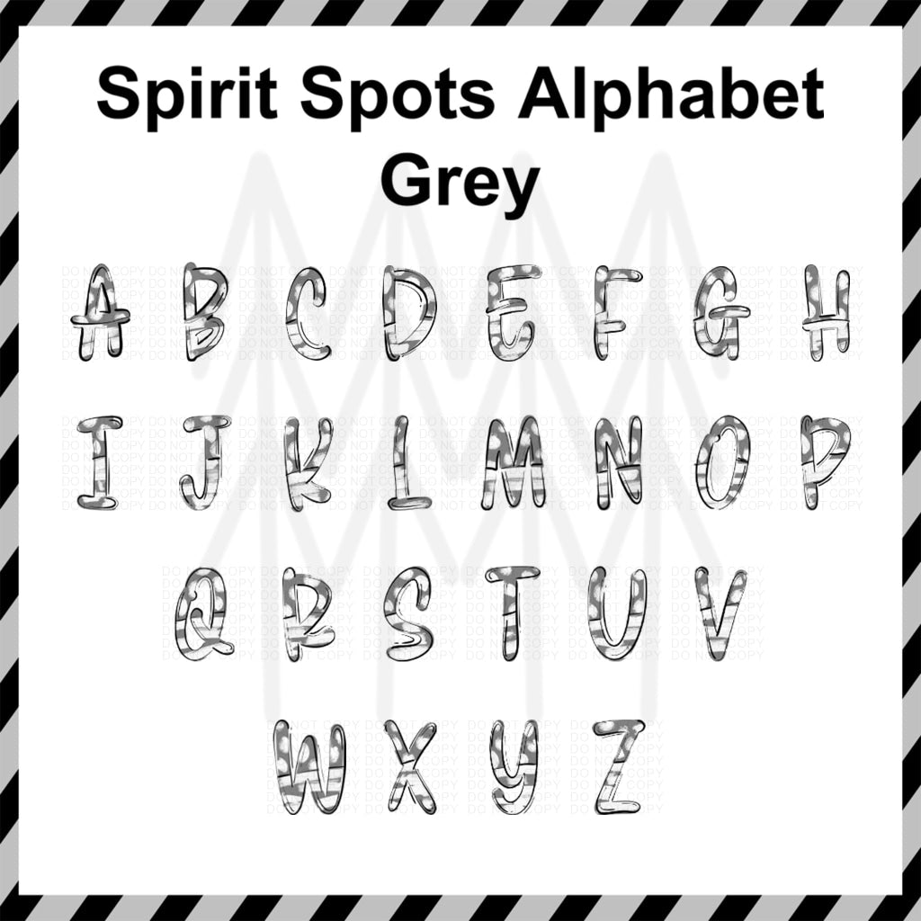 Spirit Spots Alphabet - Mixed Custom Word (Dtf Transfer) Transfer