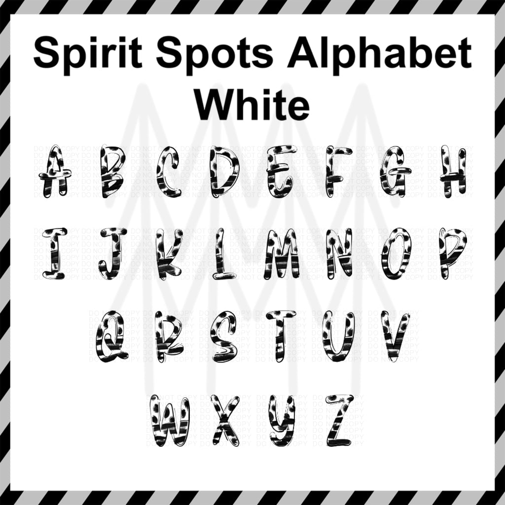 Spirit Spots Alphabet - Mixed Custom Word (Dtf Transfer) Transfer