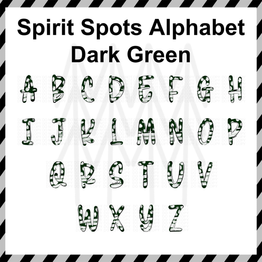 Spirit Spots Alphabet - Mixed Custom Word (Dtf Transfer) Transfer