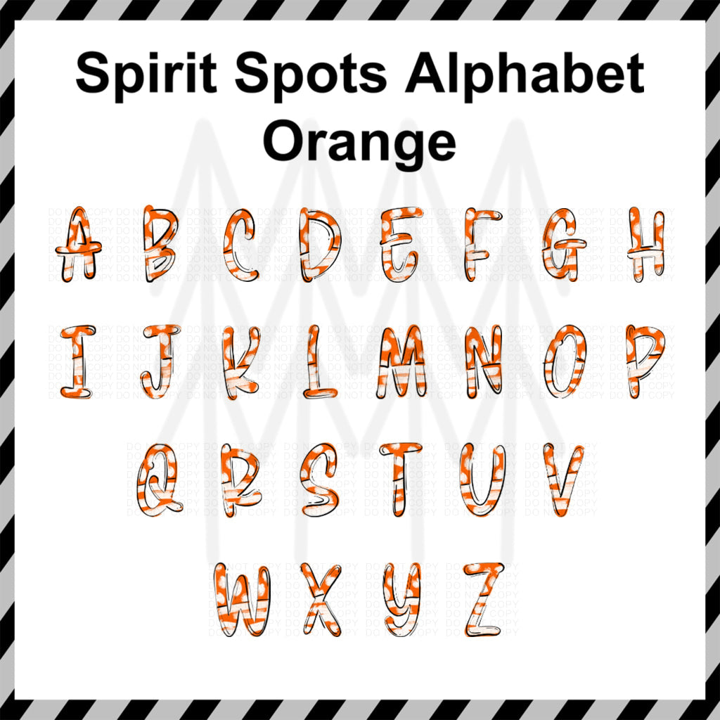 Spirit Spots Alphabet - Mixed Custom Word (Dtf Transfer) Transfer