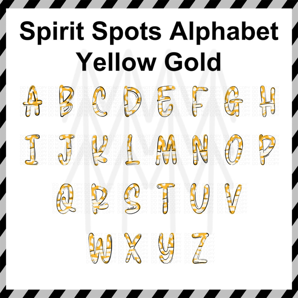 Spirit Spots Alphabet - Mixed Custom Word (Dtf Transfer) Transfer