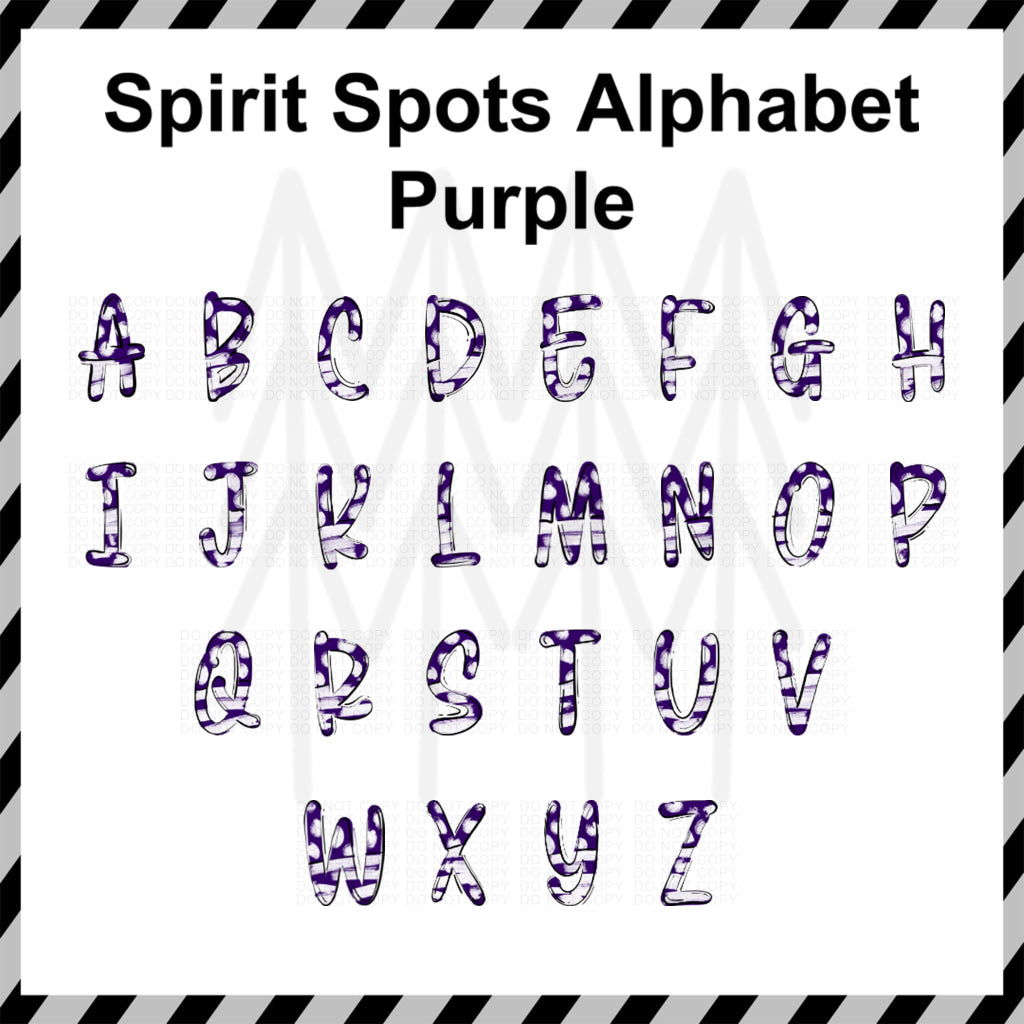 Spirit Spots Alphabet - Mixed Custom Word (Dtf Transfer) Transfer