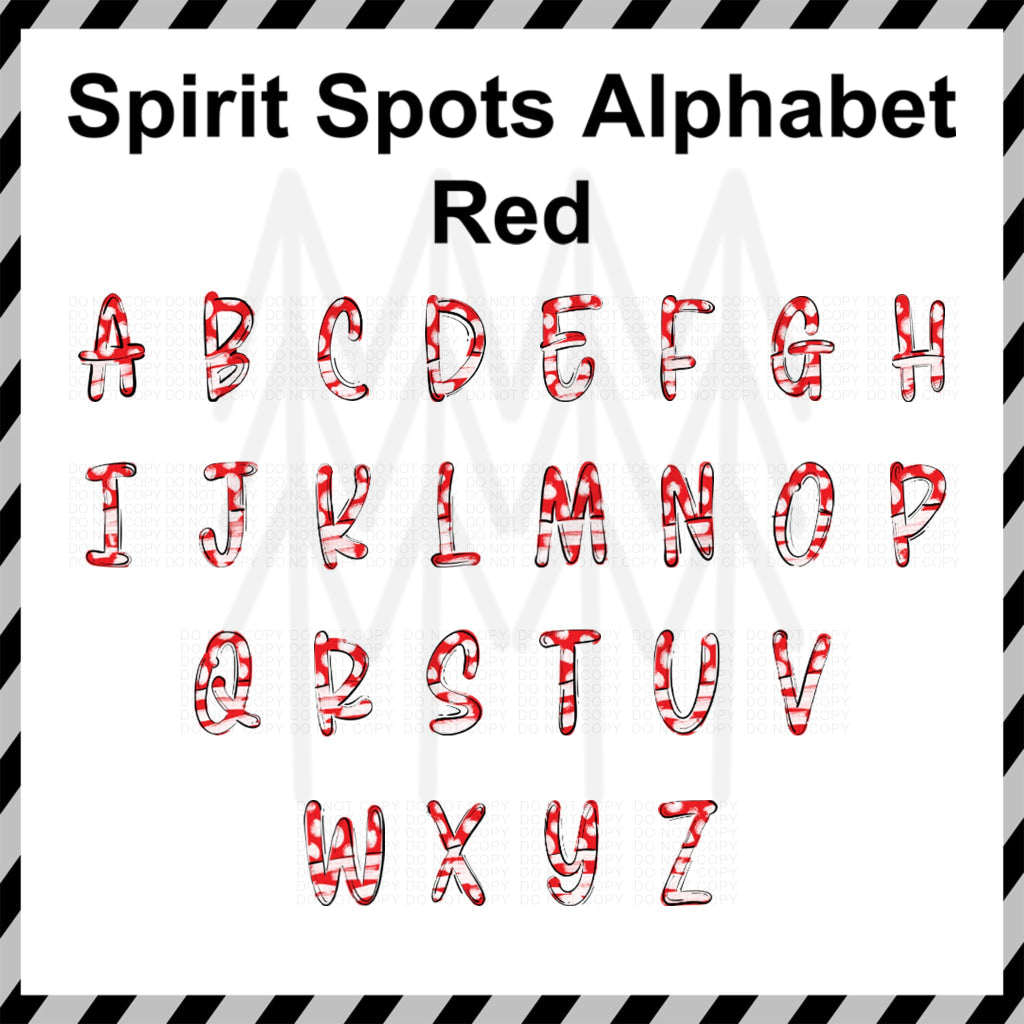 Spirit Spots Alphabet - Mixed Custom Word (Dtf Transfer) Transfer