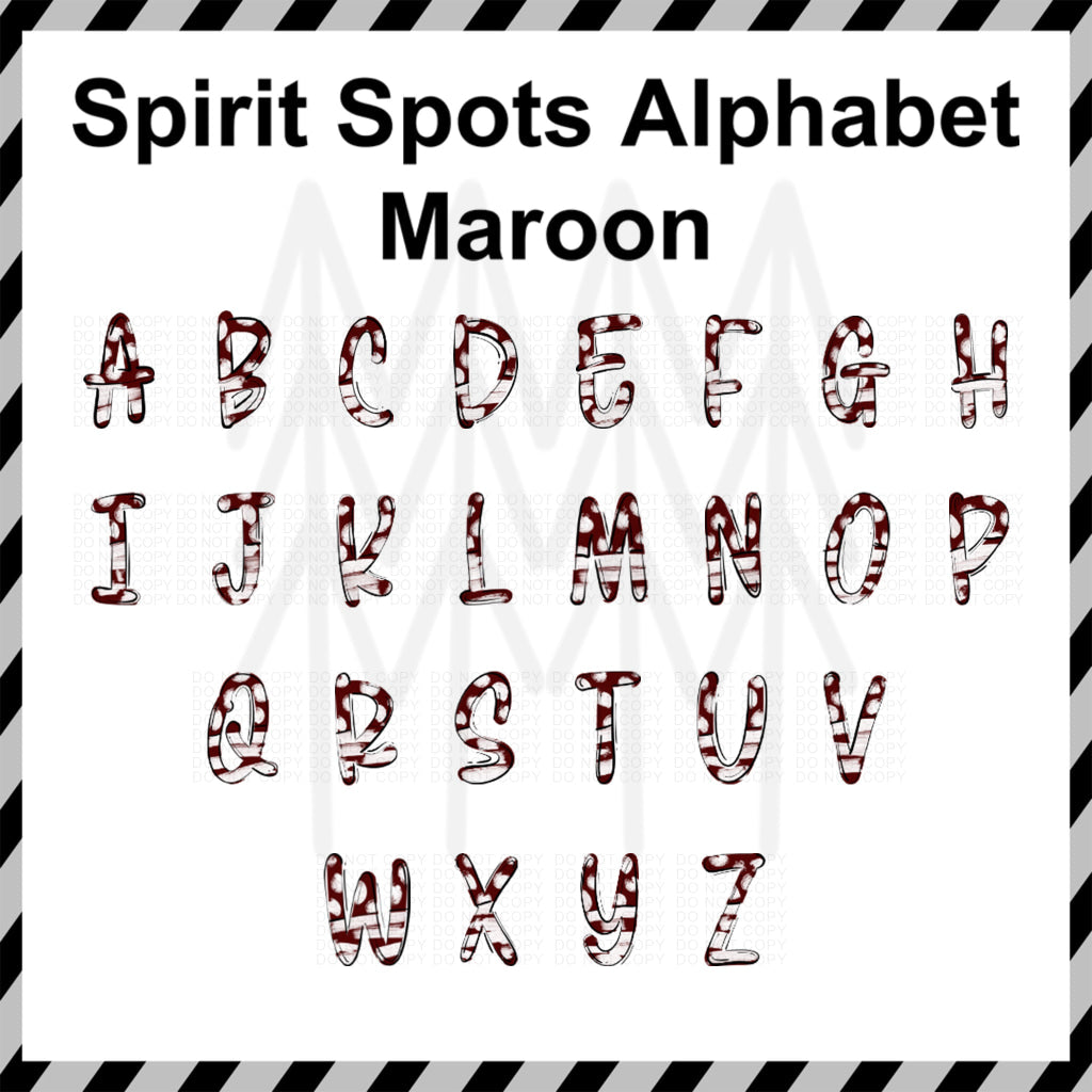 Spirit Spots Alphabet - Mixed Custom Word (Dtf Transfer) Transfer